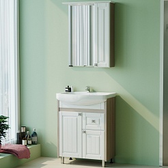 Mixline Мебель для ванной Версаль 65 R белая/белое дерево – фотография-1